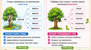 Пазл "Форми  слова  та споріднені слова " 12 елементів