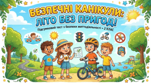 ПІДСУМКОВИЙ ТЕСТ З БЕЗПЕКИ ЖИТТЄДІЯЛЬНОСТІ НА ЛІТНІХ КАНІКУЛАХ