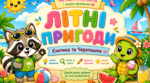 🌞 Набір завдань «Літні пригоди Єнотика та Черепашки» 🐢🦝