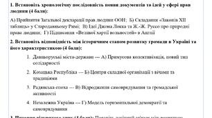 Комплексна підсумкова робота 7 клас Громадянська освіта, програмові розділи 1-2