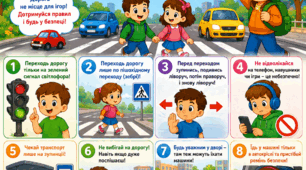 Навчальний плакат «Будь уважний на дорозі!»