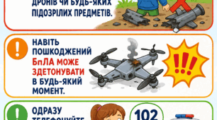 Постер з мінної безпеки для учнів початкових класів
