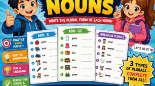 Plural Nouns. Картки-тренажери для закріплення множини іменників