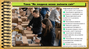Як людина може змінити світ. Громадянська освіта. 9 клас. НУШ (2026). До підручника Васильків І. та ін.