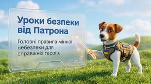 Презентація "Уроки безпеки від Патрона" (Головні правила мінної небезпеки для справжніх героїв) для 1-4 кл
