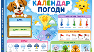 Дидактичний матеріал " Календар погоди" Постер на 4 листа