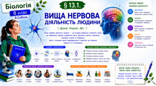 Вища нервова діяльність людини. Презентація, інфографіка, робочий аркуш