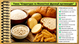 Структура та біологічні функції вуглеводів. Біологія. 9 клас. НУШ (2026). До підручника Тагліна О., Самойлов А. та ін.