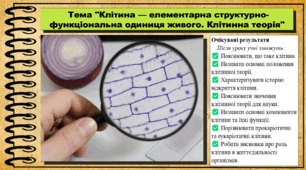 Клітина — елементарна структурно-функціональна одиниця живого. Клітинна теорія. Біологія. 9 клас. НУШ (2026). До підручника Тагліна О., Самойлов А. та ін.