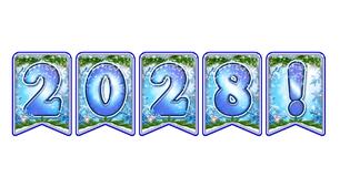 Стильна святкова тематична розтяжка «2028!» в сучасному зимовому дизайні