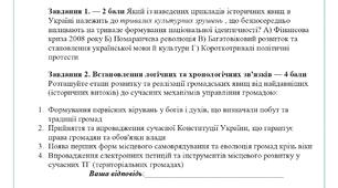 Комплексна підсумкова робота (річна/екстернат) Громадянська освіта 6 клас.