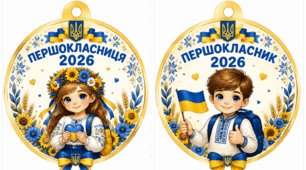 Шаблон   медальок на 1 вересня "Першокласниця 2026 " та "Першокласник 2026"