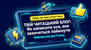 Твій читацький блог: Як написати есе, яке захочеться лайкнути (ГР 3. Підсумкова робота. Написання есе для читацького блогу / літературного журналу на основі прочитаного твору.)