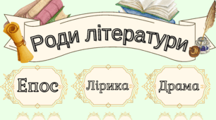 Схема-стрічка "Роди літератури" (з можливістю заповнення)