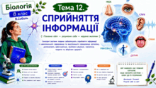 Тема 12. Сприйняття інформації. Біологія. 8 клас. В.Соболь (2025)