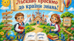 📚 Постер «Ласкаво просимо до країни знань!» (на 9, 6 аркушів А4)