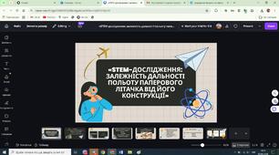 Презентація «STEM-ДОСЛІДЖЕННЯ: ЗАЛЕЖНІСТЬ ДАЛЬНОСТІ ПОЛЬОТУ ПАПЕРОВОГО ЛІТАЧКА ВІД ЙОГО КОНСТРУКЦІЇ»
