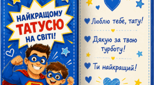 Презентація+ 🌟 Сценарій виховного заходу до Дня батька «Мій тато — мій герой!» 💙👨+ Дипломи+ Листівка
