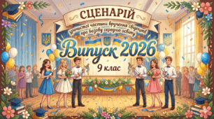 Випуск 2026 (9 клас). Сценарій урочистої частини вручення свідоцтв про базову середню освіту + посилання на музичний супровід