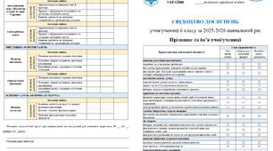 Електронне свідоцтво досягнень. 6 клас. НУШ. Формат «Книжечка». А4, А5