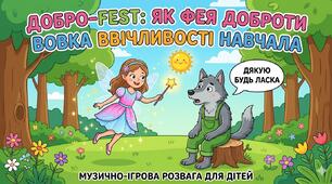 Сценарій інтерактивної музичної розваги "Добро-FEST: як  Фея Доброти Вовка ввічливості навчала.