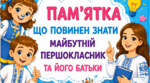 Пам'ятка: Що повинен знати першокласник та його батьки?