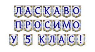 Яскрава тематична розтяжка «Ласкаво просимо у 5 клас!»