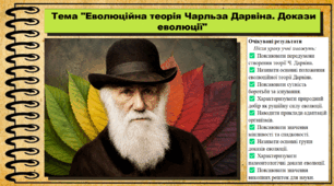 Еволюційна теорія Чарльза Дарвіна. Докази еволюції. Біологія. 9 клас. НУШ (2026). До підручника Тагліна О., Самойлов А. та ін.