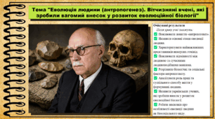 Еволюція людини (антропогенез). Вітчизняні вчені, які зробили вагомий внесок у розвиток еволюційної біології. Біологія. 9 клас. НУШ (2026). До підручника Тагліна О., Самойлов А. та ін.