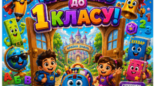 Набір для оформлення класу та дверей «Ласкаво просимо до 1 класу!» (Гейміфікований дизайн)
