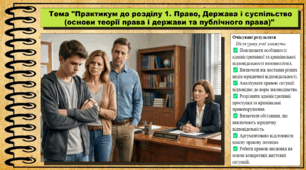 Практикум до розділу 1. Право, Держава і суспільство (основи теорії права і держави та публічного права). Правознавство. 9 клас. НУШ (2026). До підручника Васильків І. Д., Кравчук В. М.