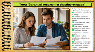Загальні положення сімейного права. Правознавство. 9 клас. НУШ (2026). До підручника Васильків І. Д., Кравчук В. М.
