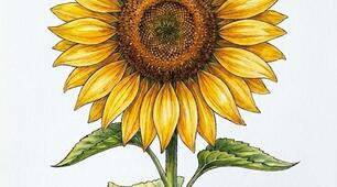 🌻🌻Розмальовка та малюнок «Соняшник»🌻