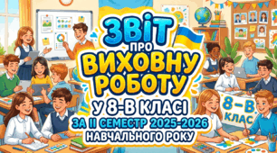 Звіт про виховну роботу у 8-В класі за ІІ семестр 2025-2026 навчального року