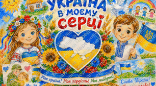 Яскравий патріотичний постер «Україна в моєму серці» (на 9 аркушів А4)💙💛❤️