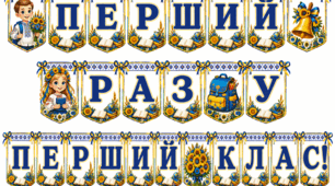 Розтяжка «Перший раз у перший клас» 🎒🍎📚