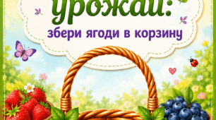 Дидактична гра «Ягідний урожай: збери ягоди в корзину»