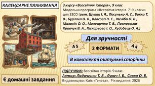 КТП «Всесвітня історія», 9 клас 35 год. (НУШ). Підручник автор: Ладиченко Т. В., Лукач І. Б., Савко О. В.  «Генеза».  2026 р.