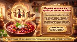 🍲🗺️ «Смачна мапа України» – інтерактивна кулінарна подорож регіонами України. Кулінарна спадщина нашої країни(55 слайдів) Табір 2026