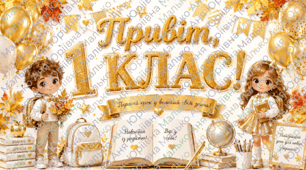 🍁✨ Постер-фотозона «Привіт, 1 клас!» ✨🍁