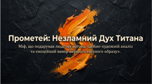 6 клас НУШ. Міф про Прометея. Робота над ідейно-художніми особливостями міфу. Образ титана Прометея. Презентація, інфографіка, робочий аркуш