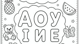 «Голосні звуки». Навчальна розмальовка для дітей.