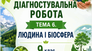 ДІАГНОСТУВАЛЬНА РОБОТА. ТЕМА 6. ЛЮДИНА І БІОСФЕРА 9 клас НУШ (за програмою П. Г. Балана, О. М. Кулініч, Л. П. Юрченко); за підручником (автори: П. Балан, О. Козленко, О. Кулініч, Л. Юрченко, Л. Остапченко)