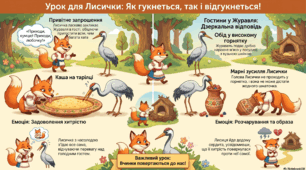 Робота з дитячою книгою. Лисичка і Журавель (українська народна казка)