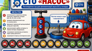 Логопедична гра "СТО Насос" (автоматизація звука С в зворотніх складах)