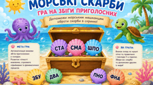 Логопедична гра "Морські скарби" (автоматизація вимови збігів приголосних у складах)