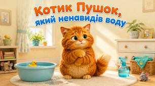 Казка "Котик Пушок, який ненавидів воду"