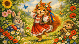 🌸 Розмальовка та малюнок "Веселі звірята"🦊🐰🦔🌻