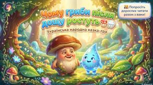 Казка"Чому гриби після дощу ростуть?" 🍄🌧️