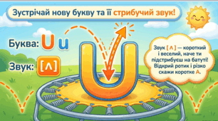Англійська мова. Стрибай і читай з літерою "U" у закритому складі.